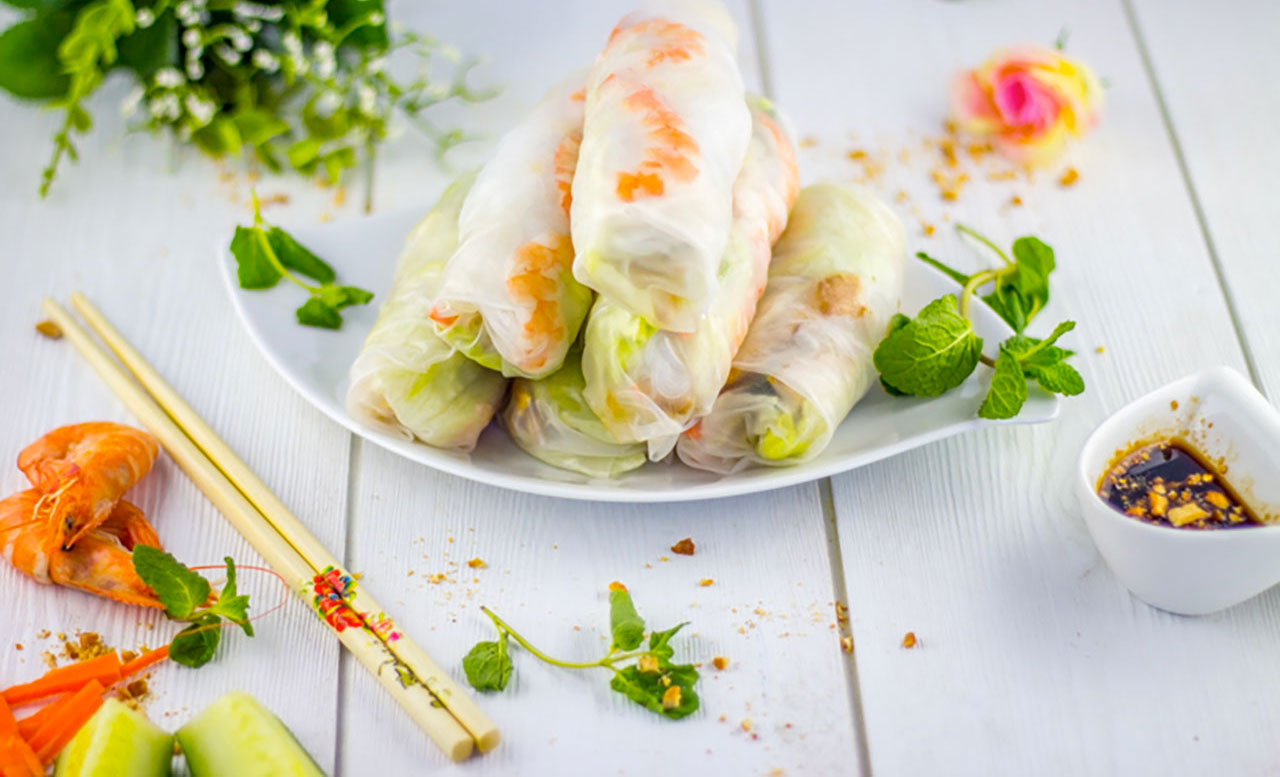 photo de recette : Rouleaux de Printemps aux crevettes